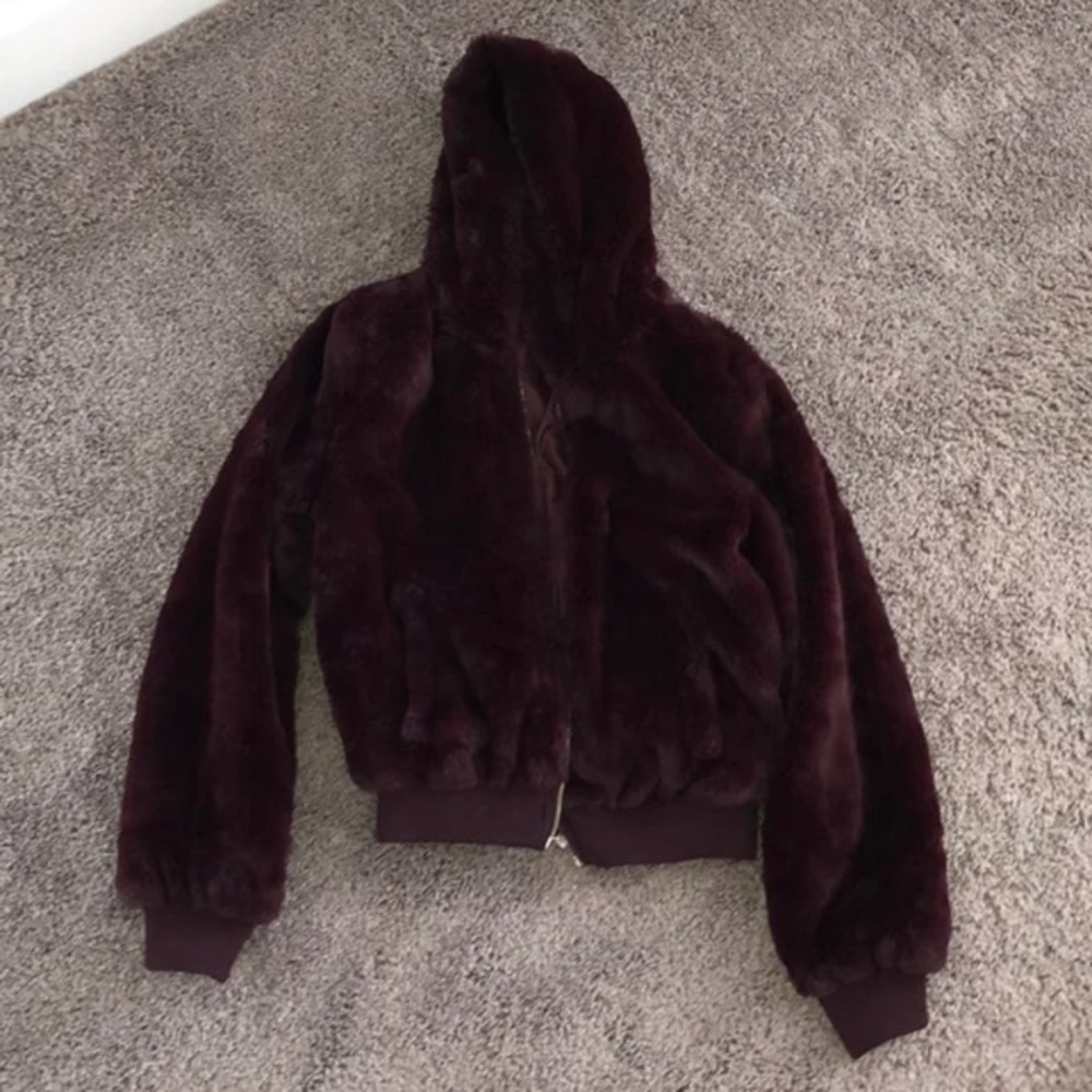 Faux fur hoodie